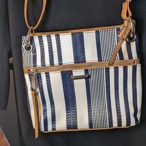 Rosetti Crossbody bag Navy White Stripes, zipper pockets, adjustab…